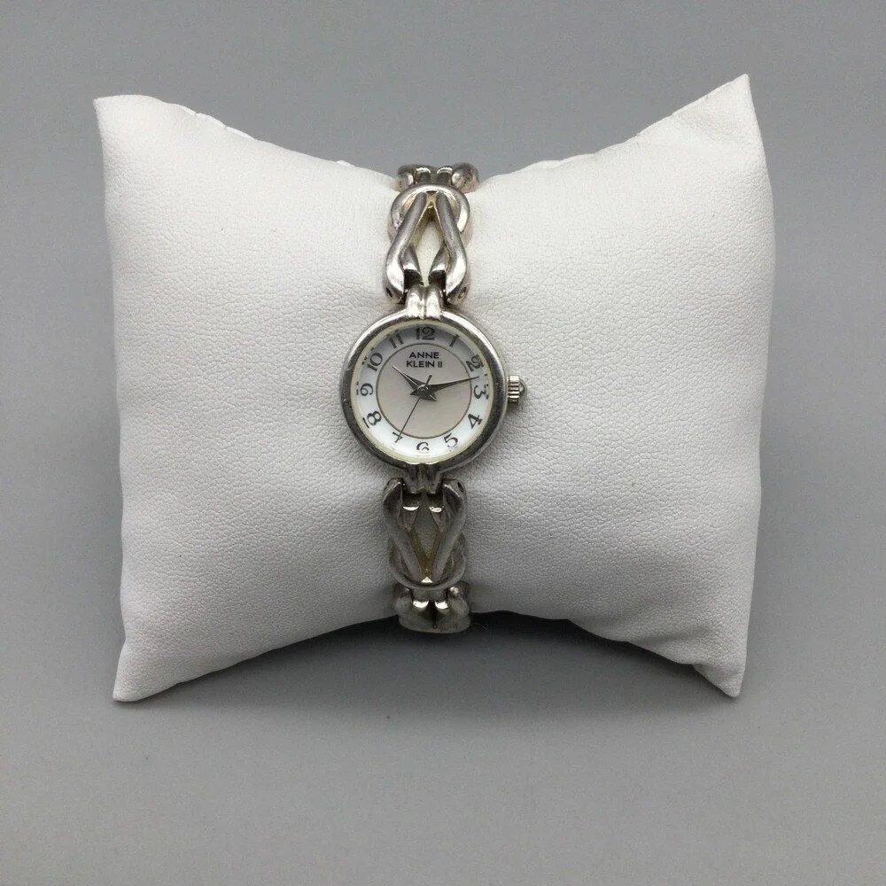 Anne Klein II Womens Watch 19mm White Dial Silver Tone Bracelet New Battery 6.5
